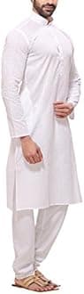Royal Kurta Men's Rg Designers Cotton Kurta Pajama Set Small White