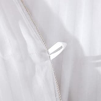 Luxurious All-Season Goose Down Feather Fiber Comforter Duvet Insert, Exquisite King White Stripe Design, Premium Baffle Box, 100% Cotton Down Proof Fabric, 65 oz. Fill Weight