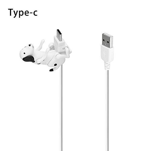 USB Type-C Charger Cable Funny Cute Dog Design USB Replenisher Mini Spot Dog Animal Charger Portable Gadget