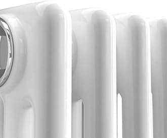 Warmehaus - Traditional Cast Iron Style White Triple Column Horizontal Radiator 600 x 425mm - Perfect for Bathrooms, Kitchen, Living Room