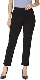 BlissClub Women's Straight Fit Mid Rise Pants