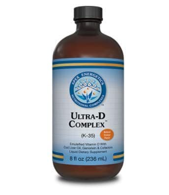 Apex Energetics Ultra-D Complex 8 fl oz (K-35) vitamin D (cholecalciferol) with its key cofactors in base of cod liver oil | Natural source of vitamin D, vitamin A, EPA (115 mg), and DHA (95 mg)