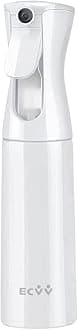 ECVV® 300ml Continuous Spray Bottle Plastic Empty Hair Mist Sprayer Ultra Fine Water Mister for Hairstyling Cleaning Salons Plants Pet Care (White)