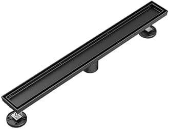 Neodrain 24 in Matte Black Linear Shower Drain- with 2-in-1 Flat & Tile Insert Cover, 304 Stainless Steel Rectangle Shower Floor Drain,Floor Shower Drain
