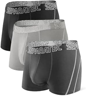 Separatec Mens Trunks Underwear with Dual Pouch Mens Underwear, Soft Breathable Rayon Made from Bamboo Trunks for Men