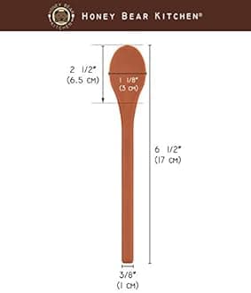 Honey Bear Kitchen Silicone Stirring Spoon (Set of 2, Dark Honey) for Coffee & Tea