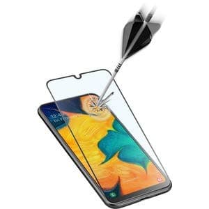 Cellularline Second Glass Capsule - Galaxy A40 Hartglas robust von Rand zu Rand Transparent.Schwarz