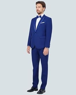 MAGE MALE Men's 2 Piece Suit One Button Slim Fit Formal Wedding Prom Tuxedo Suits Blazer Pants with Bow Tie Set