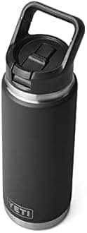 YETI Rambler 26 oz Bottle, Vacuum Insulated, Stainless Steel with Straw Cap, Black
