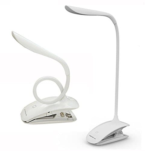 ONEFIRE Rechargable LED Desk Clip Lamp USB Powered Dimmable Light with Flexible Neck Touch Sensitive Controller Eye-Care Table Light for Study Dorm Reading Nursing