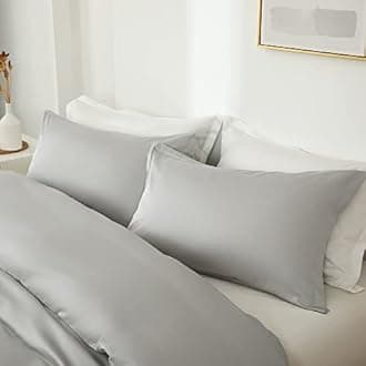 homebox Cotton Duvet Cover Set - 100% Egyptian Cotton Grey Bedding Set Queen Size - 1200 Thread Count Breathable and Soft Duvet Cover Set for All Seasons(Queen, 90x90'')