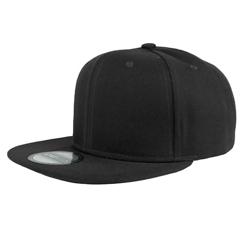 Gelante Snapback Hats for Men - Flat Bill Brim Baseball Cap Hat - Plain Blank Adjustable