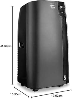 De'Longhi Pinguino PACEX120 Silent | Portable Air Conditioner with Real Feel Technology | 110m³, 11,500 BTU, A Energy Efficiency, Black