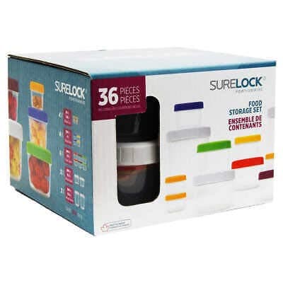 Surelock Portionwise Plastic Food Storage Set 36 Pieces