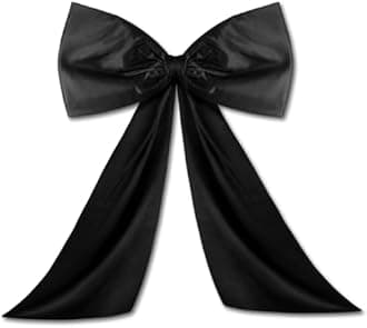 Black Large Bow Decor Big Bow Coquette Birthday Decoration for Room Giant Satin Ribbon Tie for Party Backdrop Wedding Bridal Shower Valentine's Day Wall Hanging Decor (24 x 18 Inches)