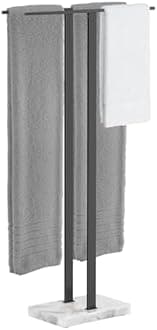 KES Standing Towel Rack, 37" H (Equal Height) Towel Rack Stand with Marble Base, Free Standing Towel Racks for Bathroom Floor, 18/8 Stainless Steel Matte Black, BTH229-BK