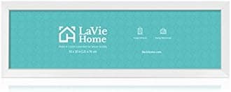 LaVie Home 10x30 Picture Frame White, Panoramic Picture Frame for Wall Decoration, Classic Black Minimalist Style Suitable for Decorating Houses, Offices, Hotels（1 Pack）