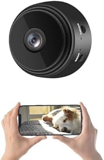 Dpofirs A9 Surveillance and Security Cameras, 1080P HD Home Mini Camera with Magnetic Back Cover, Compact Indoor Camera for Home Office Courtyard (black)