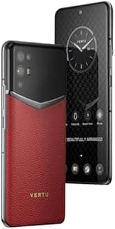VERTU i Calfskin 5G Phone, Unlocked Smartphone, Secure Encrypted, 64MP Camera, 12+512G, 120Hz FHD+(1080 * 2400) OLED Display, Dual SIM, Fast Charge (Raspberry Red)
