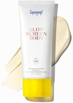 Supergoop! Glowscreen Body SPF 40 PA+++, 3.4 fl oz - Body Lotion + Broad Spectrum Sunscreen with Subtle Shimmer - Adds Instant Glow & Hydration - Contains White Stargrass & Coconut Alkanes