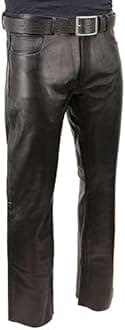 Milwaukee Leather | Classic Fit 5 Pocket Leather Pants for Men - Premium Leather Motorcycle Riding Pants - LKM5790-42