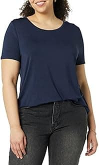 Amazon Essentials Women's Short-Sleeve Scoopneck Tunic, Pack of 2