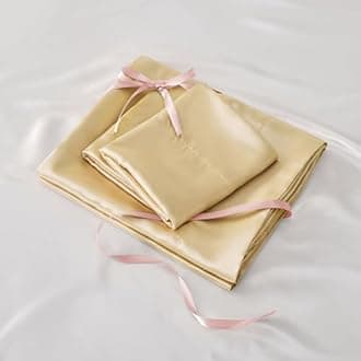 BEDELITE Satin Sheets Twin Size Bed Set, Luxury Soft Champagne Silky Sheets for Hair and Skin, Similar to Silk Bed Sheets Set 3 Pieces with 1 Deep Pocket Fitted Sheet, 1 Flat Sheet, and 1 Pillowcase