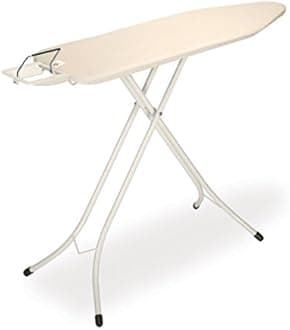 Brabantia Size B Ironing Board (124 x 38 cm) 7 Height Options, Adjustable Steam Iron Rest Holder (Ecru) Non-Slip Feet, Anti-Collapse Child Locks