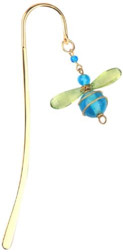 Kanhai Mini Bumble Bee Mini Elegant Brass Bookmark (Blue)