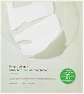 Deep Collagen Overnight mask 37gx1ea | Real Collagen 2,160,000PPB for Elasticity | TikTok Trend Items | Anti-aging Care | Korean Skin Care (1 Count, CICA Teatree)