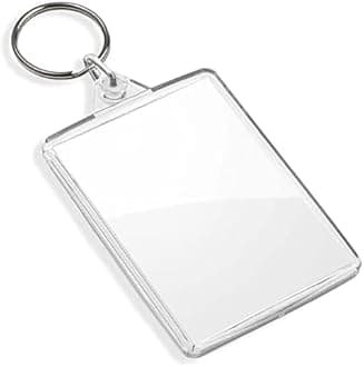 DSL Blank Photo Insert Keychains (10 Pack) - 50x35mm - Translucent Clear Acrylic Key Rings for Double - Sided Photos - Small Picture Frames for Family, Friends, Gifts & Craft