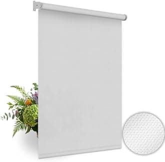 HILADUO Customized Solar Screen Roller Shade Blinds with Remote-Controlled Motorized Operation, Minimal to Blackout Visibility, Made in The USA
