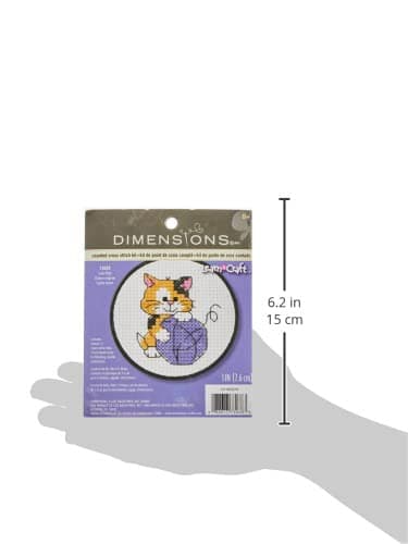 Dimensions 73038 Cute Kitten Counted Cross Stitch Kit for Beginners, 3" D, Small