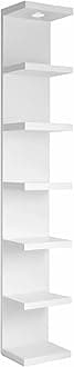 LitaEther Versatile 7 Tier Wall Shelf Unit,White Lack Wall Shelf,Display Floating Shelf with LED Remote Control Light