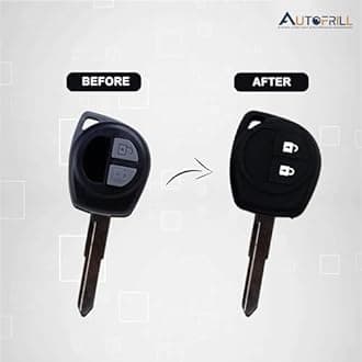 AUTOFRILL Silicone Car Key Cover for Maruti Suzuki Baleno, Grand Vitara, XL6, Swift, Brezza, Ertiga, Dzire, Celerio, Ciaz, SX4, Ignis, S Presso, S Cross, Fronx 2 Button Key Cover (Black)