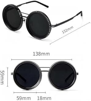 Lombell 1-9 Gear Adjustable Tint Sunglasses, Polarized Lens with ND Filter, Rounded Sunglasses for Versatile Light Control and Maximum Sun Protection(Gold a)