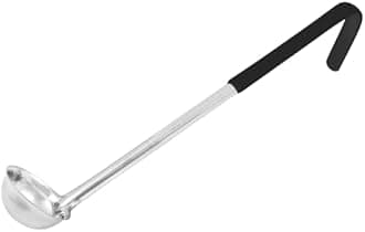 Winco Prime One Piece Stainless Steel Ladle, NSF Listed, 4 Ounce, 14.5", Black