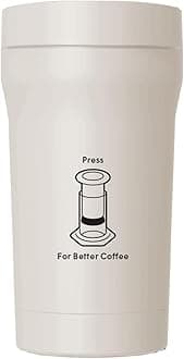 Stainless Steel Travel Coffee Tumbler - Double-Wall Insulation for Hot or Cold Drinks with a Splash-Resistant Lid and Built-In Filter Storage, Cup Holder Friendly - 16 oz, Cream