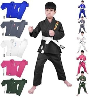 Kids Brazilian Jiu Jitsu Gi For Kids BJJ Gi Youth Grappling Kimonos Preshrunk Lightweight Martial Arts Uniform