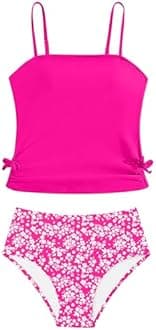 Girls Tankini Swimsuits Two Piece Bathing Suit Drawstring Swimwear Set for Girls 7-18 Years