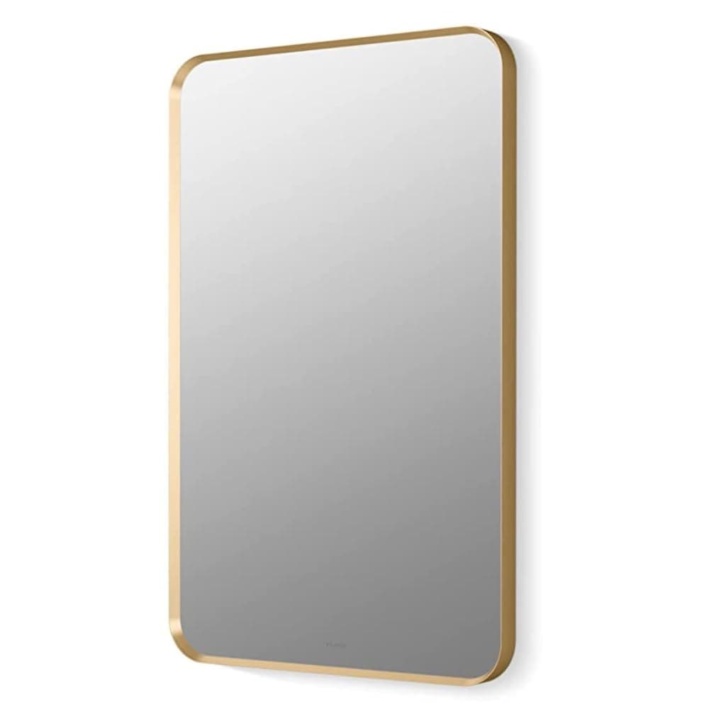 CIPLA PLASTIKON Rectangle Decorative Mirror for Wall (24"x 18") inch | Mirror Frame in Brushed Rosegold Finish with Beveled Metal Frame | Premium Metal | Mirror for Bathroom, Living Room