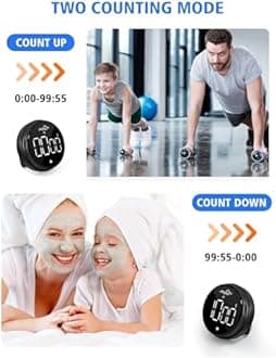 JOYHILL Timers, Digital Kitchen Timer Magnetic with Large LED Display, Volume Adjustable Countdown/up Clock for Kids, Cooking, Teaching, Classroom Study, Fitness and Ovenï¼Ë†Blackï¼â€°