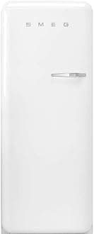 FAB28 50's Retro Style Aesthetic Top Freezer Refrigerator with 9.93 Cu Total Capacity, Multiflow Cooling System, Adjustable Glass Shelves 24-Inches, White Left Hand Hinge Made In Italy
