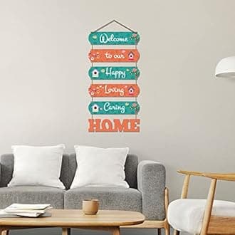 Artvibes Welcome Home Quote Decor Wall Art MDF Wooden Wall Hanger for Livingroom