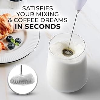 Zulay Powerful Milk Frother for Coffee with Powerful Motor - Handheld Frother Electric Whisk, Milk Foamer, Mini Mixer & Coffee Blender Frother for Frappe, Latte, Matcha, No Stand - Cloud