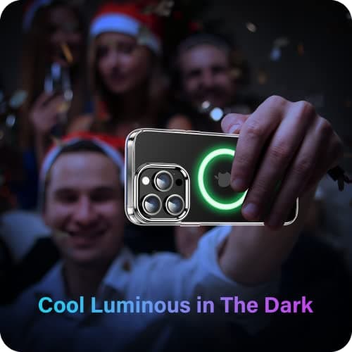 Meifigno Clear Mag Series Designed for iPhone 14 Pro Case, [Military Grade Protection & Compatible with MagSafe], Hard PC Back with Soft Edges Magnetic Case, for iPhone 14 Pro 6.1", Fluorescent