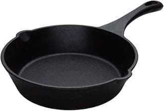 Trilonium Sleek Cast Iron Skillet | Fry Pan 8 inches | 20cm (Pre-Seasoned, Induction Compatible)