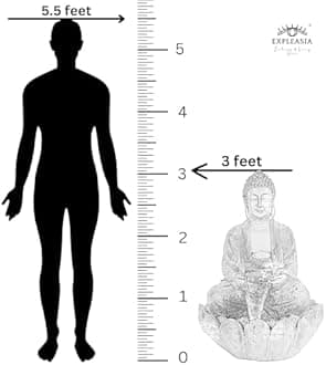 EXPLEASIA Lotus Buddha Water Fountain for Home, Indoor Fountain Big Size, for Garden, Home vastu, Buddha Fountain with electrcials Warranty, 3 feet (Brown)