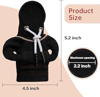 Yajeea Car Gear Shift Hoodie, Funny Mini Hoodie Car Decor, Winter Warm Universal Fit Shift Knob Cover, Automotive Interior Decoration Accessories Gift (Black)