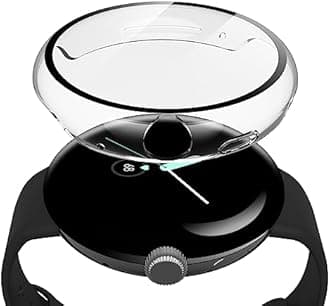 Misxi 2 Pack Hard PC Case with Screen Protector Compatible with Google Pixel Watch 2 (2023) / Pixel Watch 41mm, High Sensitivity Lightweight Anti-Fall Cover, Transparent